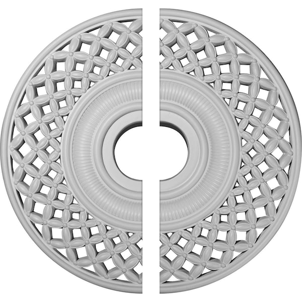 Ekena Millwork Robin Ceiling Medallion, Two Piece (Fits Canopies up to 6 1/4"), 22 1/4"OD x 4 3/4"ID x 1 1/4"P CM22RB2 - main